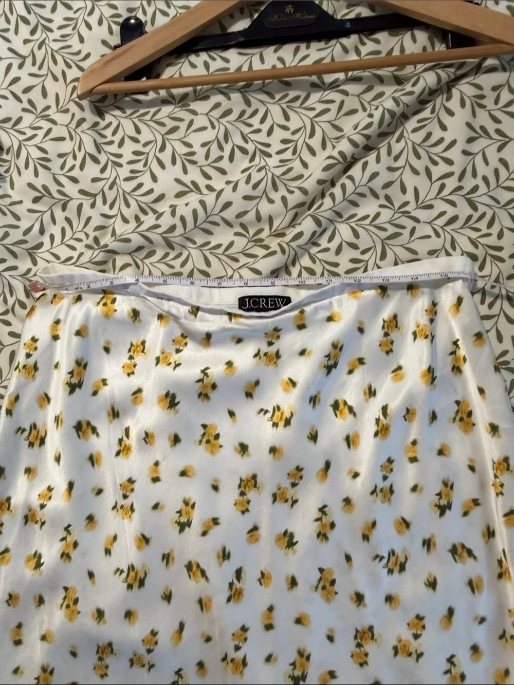 J. Crew White Mini Skirt with Yellow Floral Print